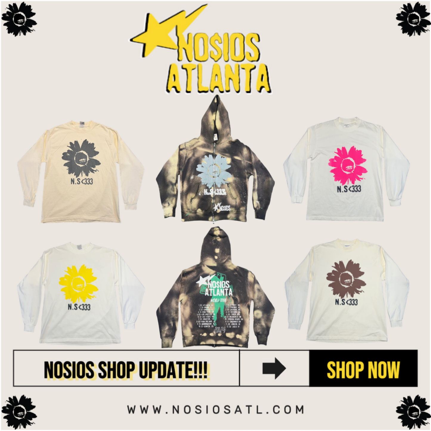 YELLOW DAISI333S WORLD TOUR LONGSLEEVE